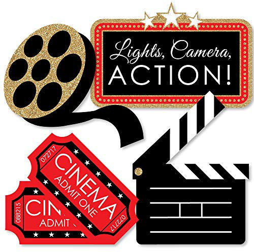 Red Carpet Hollywood – Schindel, Filmtickets und Filmrolle, Dekorationen, DIY Filmabend, Party-Essentials – 20 Stück