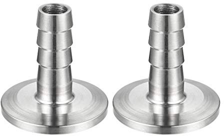 sourcing map 2 Stück Edelstahl 304 KF25 Flansch auf 13 mm Gummi Schlauch Barb Adapter für Vakuum