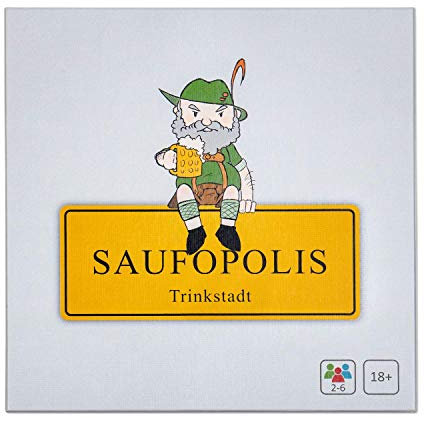 SAUFOPOLIS – Das kompromisslose Trinkspiel | Brettspiel - Partyspiel - Kartenspiel - Saufspiel - Für Erwachsene ab 18 Jahren