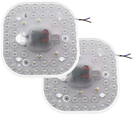 Pack de 2 LED Módulo – Kit de conversión con imanes, para lámpara de techo, 24 Watt, 2200 Lumen, 158x25mm, AC 165-265V, No Regulable, 6500K Blanco Frío