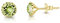 DTPSilver - Damen Ohrringe 925 Sterling Silber Gelb Vergoldet mit Kristallen von Swarovski® Elements 6 mm Runde Ohrstecker - Farbe : Peridot