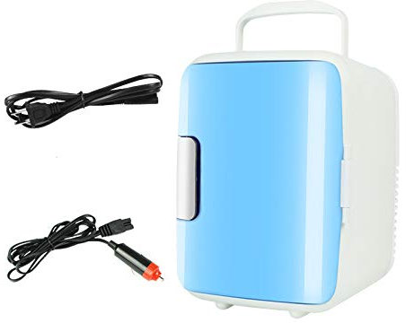 Mini car Fridge 4 Litre Compact and Portable Powered Thermoelectric System Cooler and Warmer for Cars, Homes, Offices, and Dorms(12V or 220V)