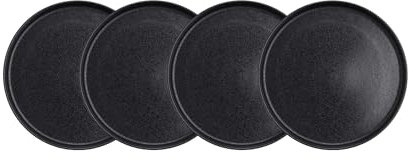 BUTLERS Teller Ø22cm 4er Teller Set CASA NOVA Steinzeug Geschirr | Kuchenteller Frühstücksteller Speiseteller Essteller | Skandi-Design reaktive Glasur | Mikrowellen- & spülmaschinenfest