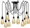 YNXing Vintage Edison Pendelleuchte Einstellbar Hängelampe Industrieleuchten schwarz Kronleuchter, 1/3/5/6 Kopf (10 Lampenhalterung)