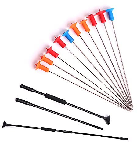 ACCMOS Schlag Pfeil Blaspistole Dart 0,4 Kaliber Blasrohr mit Darts 39 Verbindungsrohr und 10 Stück Metall Nadel Darts Pfeile Blowguns Darts