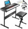 Ashthorpe Teclado electrónico digital de 61 teclas con teclas iluminadas, incluye soporte, banco, auriculares, micrófono y pegatinas para teclado