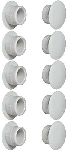 cyclingcolors 10x cache trou bouchon plastique 5mm à 35mm capuchon protection vis blanc noir gris marron meuble table chaise mur (Øtrou 15mm/Gris clair RAL 7035)
