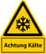 Aufkleber Warnung „Achtung Kälte“ Kombi Folie signalgelb ähnl. ISO 7010 W010 | Größen wählbar Made in Germany, Größen Name: 210x245 mm