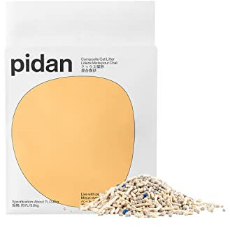 pidan Katzenstreu, klumpendes Tofu-Katzenstreu mit Bentonit, staubfrei, parfümfrei, ausgewählte Qualität, 5-fache Wasseraufnahme (1 Beutel)