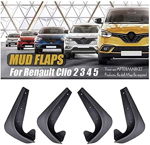 MBTHARR Auto Exterieur ZubehöR, Car Abs Spritzklappen KotflüGel für Renault Clio Mk1 2 3 4 5, Vorne Hinten Fender Spritzschutz Mit Befestigungsschrauben, Styling Karosserie Rad ZubehöR 4 StüCk