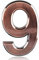 Acehome 3 Inch Front Door Numbers, 3D Self Adhesive House Numbers Plaques Waterproof Mailbox Signage DIY Chrome Polished Address Sign for Home Office Hotel Apartment Room Wall, Copper (9)