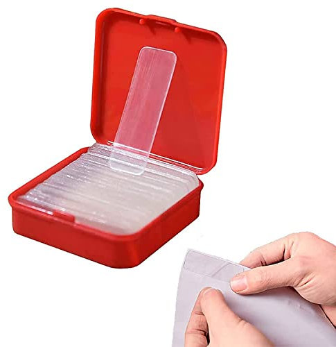 Qklovni 60/120/180 Pcs Powerful Double-Sided Tape, Reusable Multifunctional Double Sided Adhesive Tape, Double-Sided Transparent Tape, Traceless & Removable Can Be Cut Tape (120pcs)
