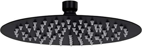 vidaXL Pomme de Douche Pluie Pulvérisateur Pommeau de Douche Tête de Douchette Accessoire de Salle de Bain Acier Inoxydable 20 cm Ronde Noir