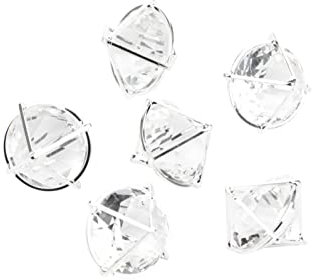 Nordstern Tischdeko 'Pyramide mit Kristall' Silber 6er Set - Ø 2 x 2,5 cm