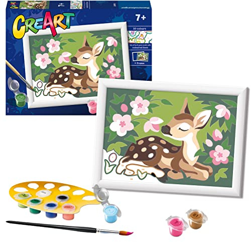 Ravensburger CreArt Floral Fawn Paint by Numbers Kits for Children & Adults Ages 7 Years Up - Kids Craft Set