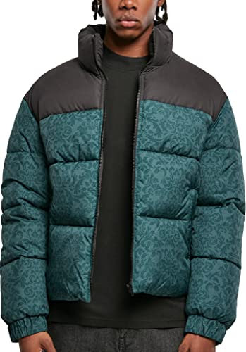 Urban Classics Herren AOP Retro Puffer Jacket M bottlegreen damast aop