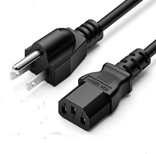 Cable de alimentación para impresora de 3 clavijas, compatible con impresoras y monitores HP Laserjet Pro MFP, M y P, adaptadores de CA (6 pies)