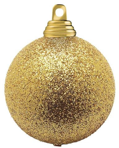 Deco Woerner Glitzer-Weihnachtskugeln in Dunkelgold aus Kunststoff, 8 cm Ø - 6 Stück
