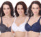 Curve Muse Taglia Grossa Minimizer Reggiseno Sfoderato con Ferretto con Ricamo in Pizzo-Confezione da 3-Marina Militare,Bianco,Grigio-8D