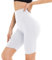 DDOBB Damen Radlerhose High Waist Kurze Sporthose Bauchweg Shorts Blickdicht Knielang Sportshorts Unterhosen Leggings Sommer für Sport Yoga Gym(2-Weiß, L-XL)