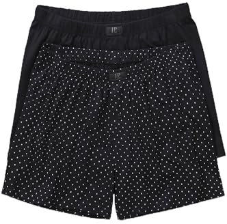 JP 1880 Herren Mens Boxershorts 2 Pack Unterwäsche, Schwarz, L EU