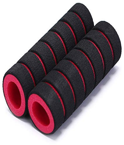 zalati Manopole per bici Manubrio 1 Coppia Copertura Maniglia Grip Manicotto per Bike Mountain Road MTB BMX Bicicletta Pieghevole - Rosso e Nero