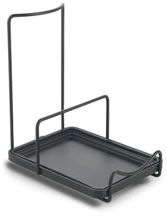 Metaltex Deckel- und Löffelablage LAVA Line, Deckelhalter, Deckelständer schwarz
