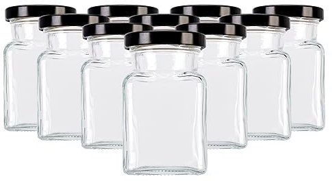 SUPERBUTELKI.PL Bocaux avec couvercles à visser 150ml - bocaux à couvercle à visser bocaux à conserves - bocaux à couvercle Bocaux à verre - bocaux à couvercle 10xpcs