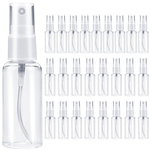 DKBT 25 botellas pulverizadoras pequeñas de 50 ml, mini atomizador, para rellenar, botella de plástico para agua, botella vacía para alcohol, cuidado personal, líquido cosmético, perfume