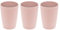Magu 3er Set Natur-Design Trinkbecher Rosa ca. 310 ml aus einem Polymer aus natürlichen Materialien Mehrwegbecher Partybecher