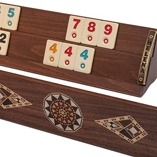 Helena Wood Art, Handgefertigtes Rummy Set aus Holz inklusive Tasche, Okey Takimi, 100% Holz, Luxus Edition