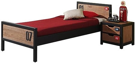 möbelando Jugendzimmer-Set >Alex< in Kiefer gebürstet - 209x75x96,5 (BxHxT)