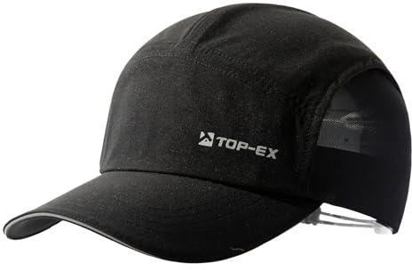 TOP-EX Baseball Cap Herren Damen mit Atmungsaktivem Mesh Running Caps Sonnenschutz Sommer Kappe Sonnenhut Basecap Sports Golf Cap 95550-Schwarz M/L