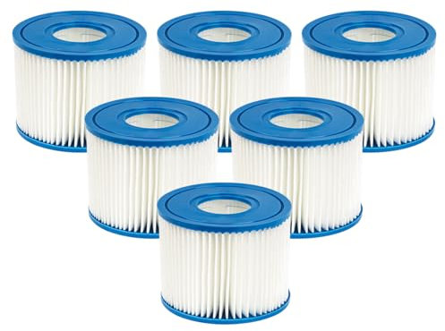 Benfosh 6 cartuchos de filtro de piscina tipo S1 compatibles con Intex PureSpa, para 29001E PureSpa Catridge