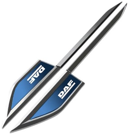 NURCIX 2 Pcs Auto Metall Emblem seitliches Emblem Aufkleber, Für DAF XF 95 105 Wetterfest und UV-beständigCar Verkleidungs ZubehöR,B/Blue