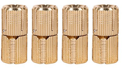 Sunicon 4 pezzi cerniere a botte nascoste in ottone, cerniera a botte nascosta per porta dell'armadio con angolo di apertura di 180 gradi per piani di lavoro progetto fai da te (14mm)