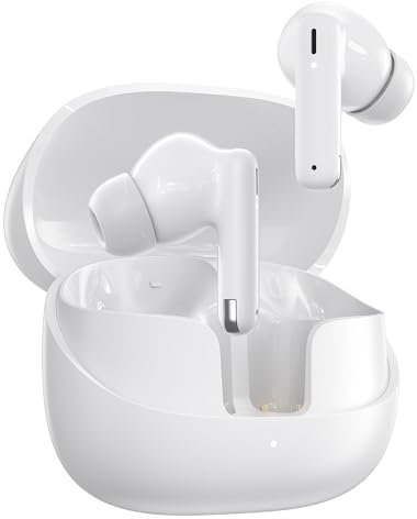 h24z E38 Kabellose Kopfhörer, 3-mm-Treiber, 60 ms Geräuschunterdrückung mit niedriger Latenz, wasserdichte IPX5-Kopfhörer für Fernseher, Telefon und Laptop (White)