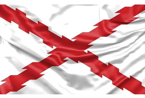 Bandera Borgoña - Cuz de San Andres o Aspa de Borgoña | Bandera de tela grande tamaño: 150x90 cm…