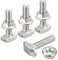 sourcing map M6x25mm T Slot Drop-in Bolt and M6 Hexagon Flange Nut Set, 20 Sets Hammer Head T-Bolt T Shape Stud Sliding Screw for 30 Series Aluminum Profile