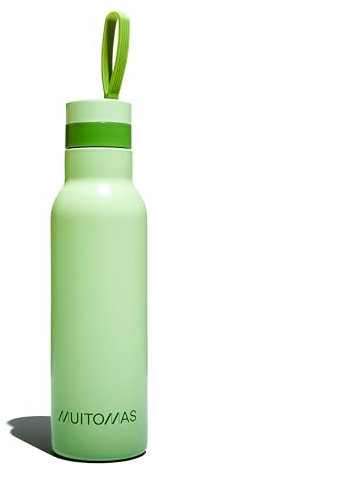 Muitomas Borraccia Termica 500ml, Leggera e Portatile in Acciaio, Design Elegante con Chiusura Ermetica, Colore Verde Salvia