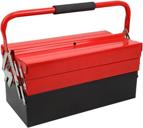 HYGRAD® 3 Tier Tool Box Large Traditional Style Tool Storage Box Cantilever Tool Carry Case Box