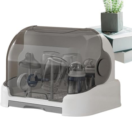 Baby Bottle Storage Box | Dustproof Bottle Storage With Removable Drip Tray | Dustproof Bottle Rack For Baby | Removable & Washable Baby Bottle Drying Rack With Covers - Toddler Bottles Storage Box