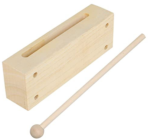 GREENADSCAPE Kindertrommel Musikinstrumente Kinder 1 Satz Holzblockinstrument Mit Schlägel Holzrhythmusblock Schlaginstrument Ideal Für Schulen Orchester Und Bands Robustes Klarer