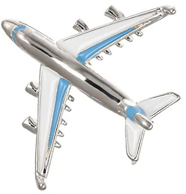 Qianly Brosche Flugzeug für Damen Und Herren mit Strass Oder Ohne, Blau