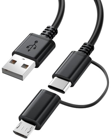 Caricabatterie rapido lungo 3 m per tablet Amazon Fire, cavo di ricarica micro USB C per Kindle Paperwhite, Fire HD 10 8 7 Plus, Max Pro, Kids Edition Voyage Touch 9a - 11a generazione 2019 2020 2021