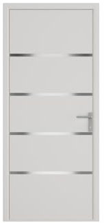 Vente-unique-Puerta de entrada de aluminio Alt. 218 x L96 cm blanco - izquierda abierta - ISALINA