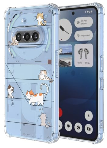 XINYEXIN Transparente Hülle für Nothing Phone 3a | Blumen, Katzen, Leoparden & Niedliche Handyhülle, Weiches TPU, Stoßfeste, Dünn, Kratzfest, Kameraschutz
