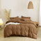 Covebett Bettwäsche Baumwolle 135x200 Braun Kaffeebraun Uni Einfarbig Weich Renforce Baumwollbettwäsche 135x200 2 Teilig ÖKO-TEX Einzelbett Bettbezug und Kissenbezug 80x80cm mit Reißverschluss