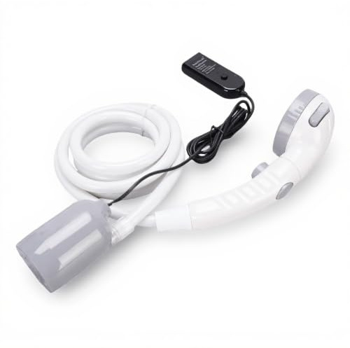 MENDUNER Douchette Portable Pour Camping Avec Pompe électrique, Alimentation USB et Voiture, kit Douche extérieur IPX7 étanche, randonnée, Voyage, de Voiture