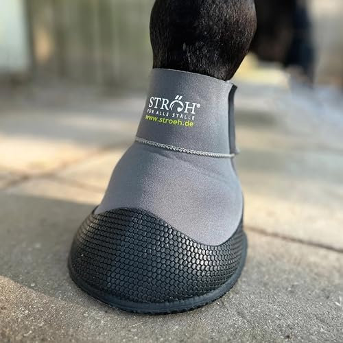 STRÖH Recovery Hufschuh (Gr. 8) • Medizinischer Hufschuh aus Neopren • Stabiler Hufschutz bei Verletzungen, Hufkrankheiten, Hufgeschwüren • Waschbarer Krankenschuh Pferd • Hufschuhe für Pferde